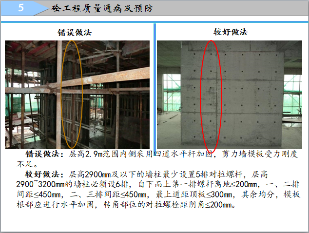 建筑工程施工现场质量通病控制总结汇报-5模板受力刚度不足