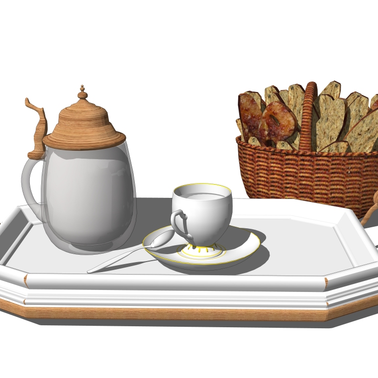 sketchup摆件模型资料下载-室内装修常用茶具摆件SU模型设计（1）