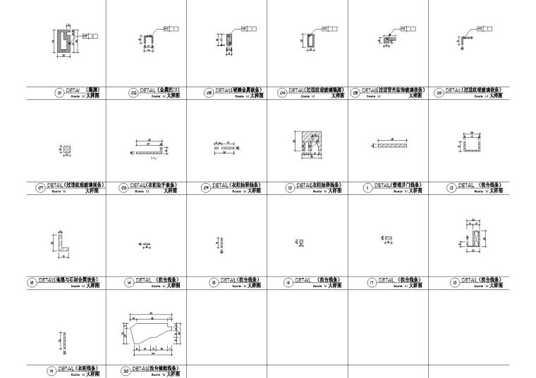 施工图制图规范（案例，图块，线型等）-金属线条大样