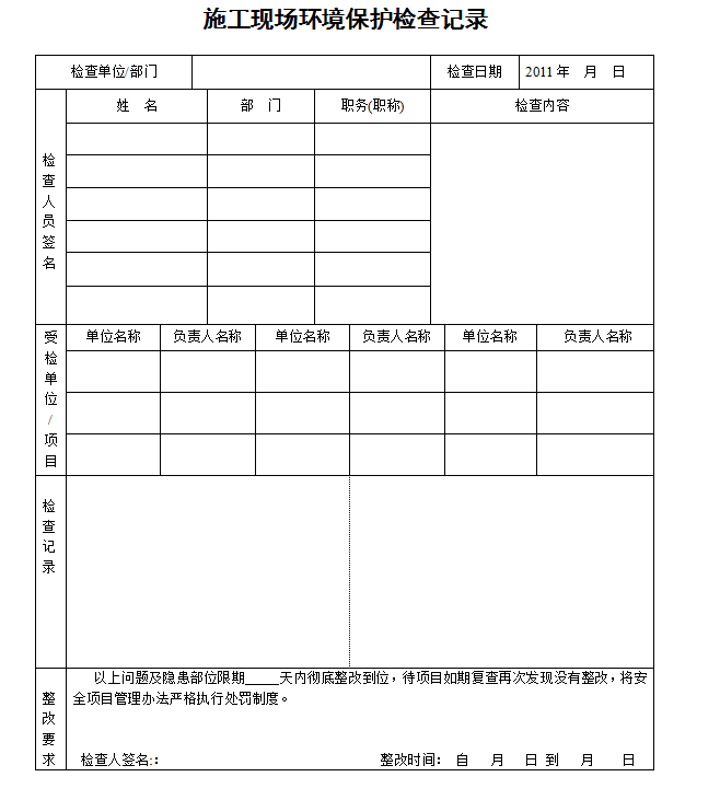 [济南]知名国企施工现场环境保护管理办法-环境保护检查