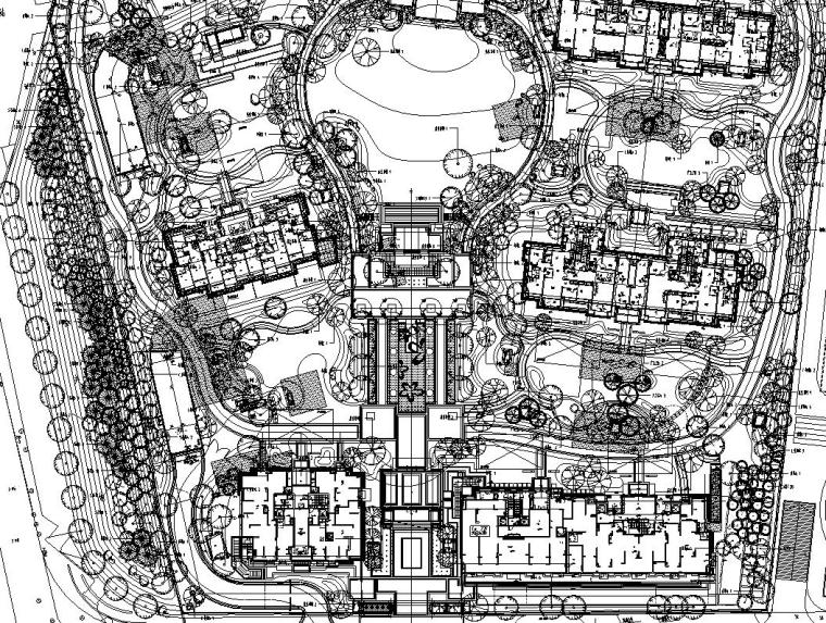 住宅建筑cad实景图资料下载-[上海]金茂府住宅区植物CAD施工图+实景图