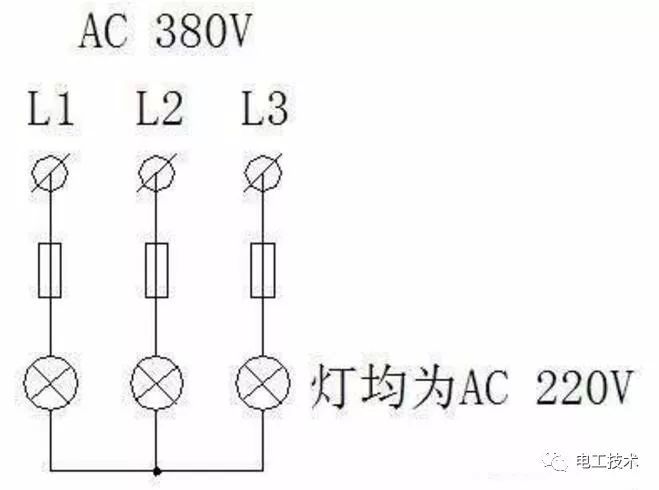 沒有零線只有380v電源,怎麼接亮220v燈?老