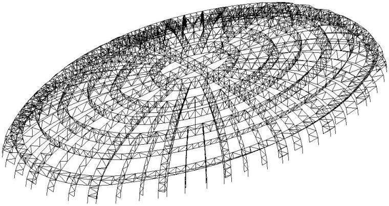 案例赏析|巨型钢桁架组合弦支网壳结构_11
