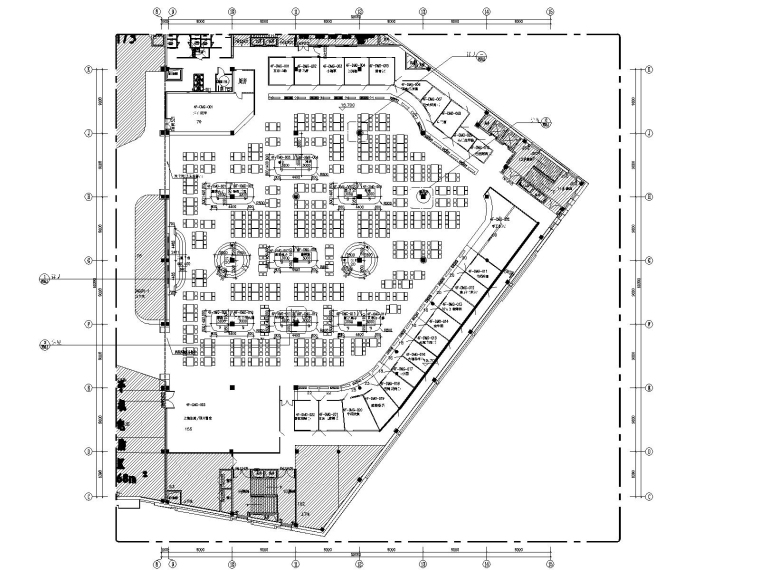 美食城建筑施工图资料下载-华生购物中心四层美食城室内装饰CAD施工图