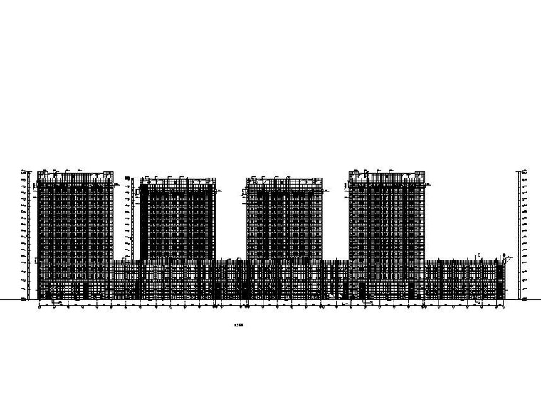 公寓_办公塔楼框架剪力墙结构施工图含建筑-财富广场建筑立面图