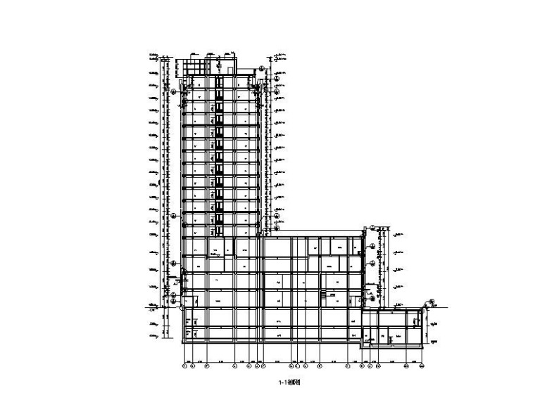 公寓_办公塔楼框架剪力墙结构施工图含建筑-建筑剖面图2