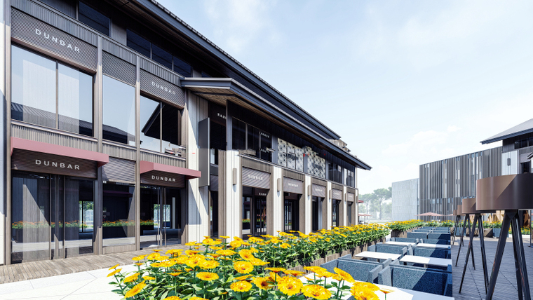 新中式风格商业街建筑模型设计