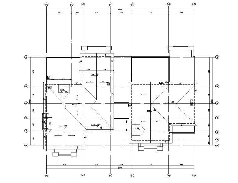 合院住宅建筑住宅楼设计图-合院屋面平面图