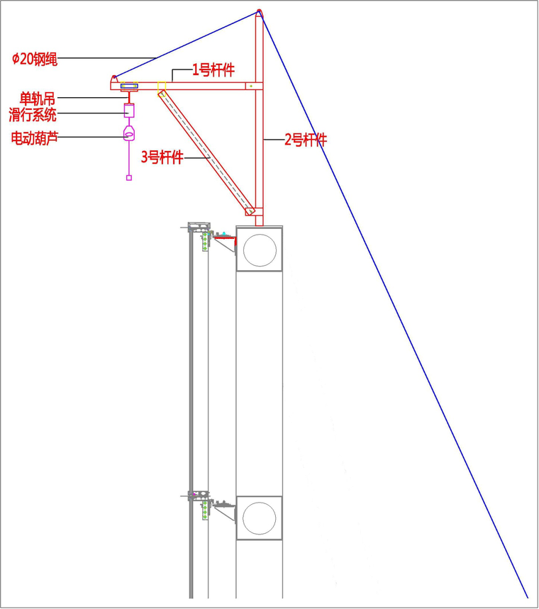 33单轨吊架体示意图