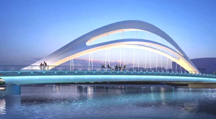 工程数量桥梁资料下载-海盐城南桥重建工程异型桥梁BIM设计应用