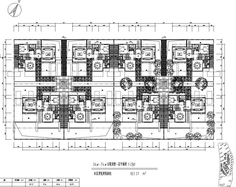 合院别墅住宅建筑住宅楼设计图-合院别墅一层平面图