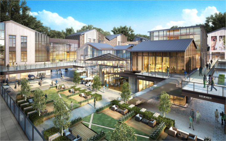 新中式商业街鸟瞰资料下载-[湖北]光谷之星中式新中式商业街建筑模型
