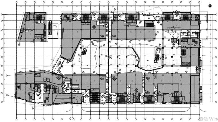 商场布置平面图cad资料下载-北京路劲世界城三期商场及办公大堂全套CAD