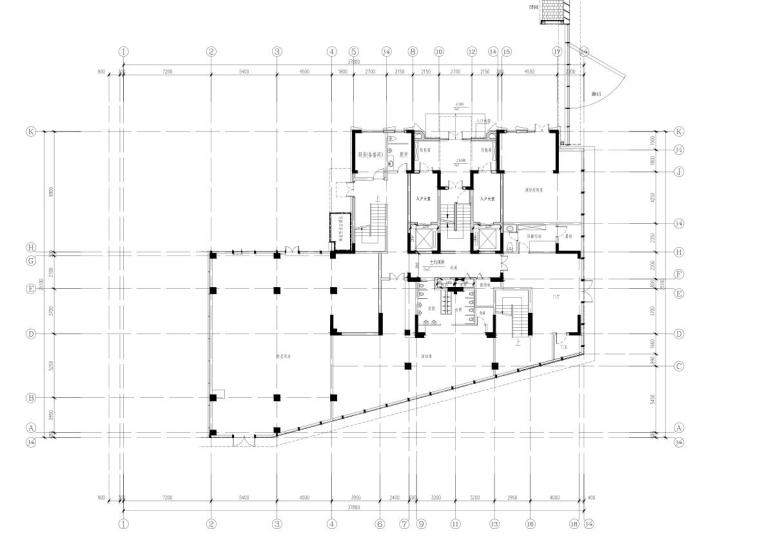 [浙江]现代风格商品住宅兼商务建筑设计-一层平面图