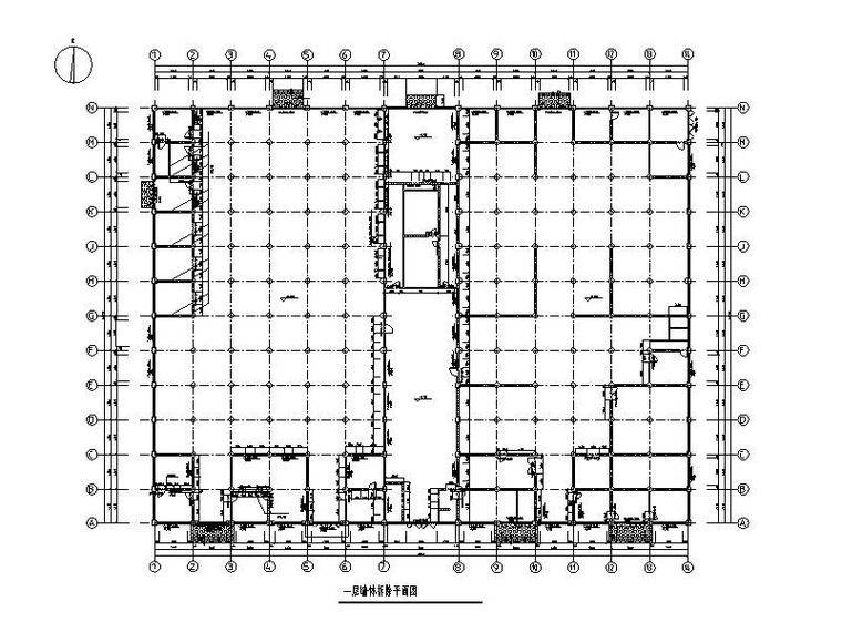 钢混板柱结构加固及拆除结构施工图2017-一层墙体拆除平面图