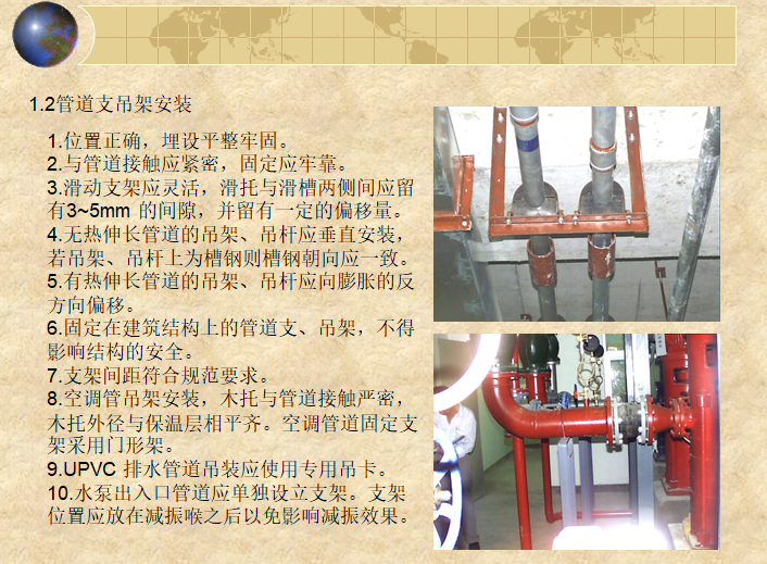 [天津]图书馆机电工程质量创优策划（图文）-管道支吊架安装