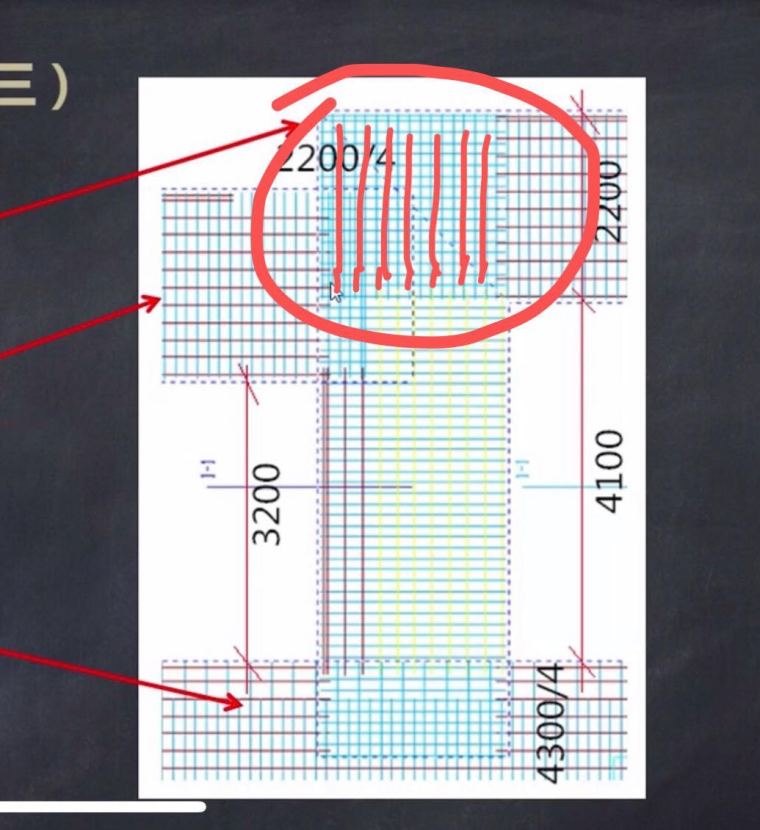 [条形基础]转角、丁字、十字交接条形基础底板钢筋计算案例_2