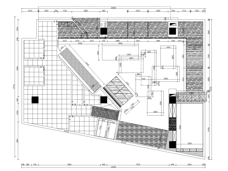 上海九麸音乐餐厅室内装修施工图+效果图-4天花尺寸图