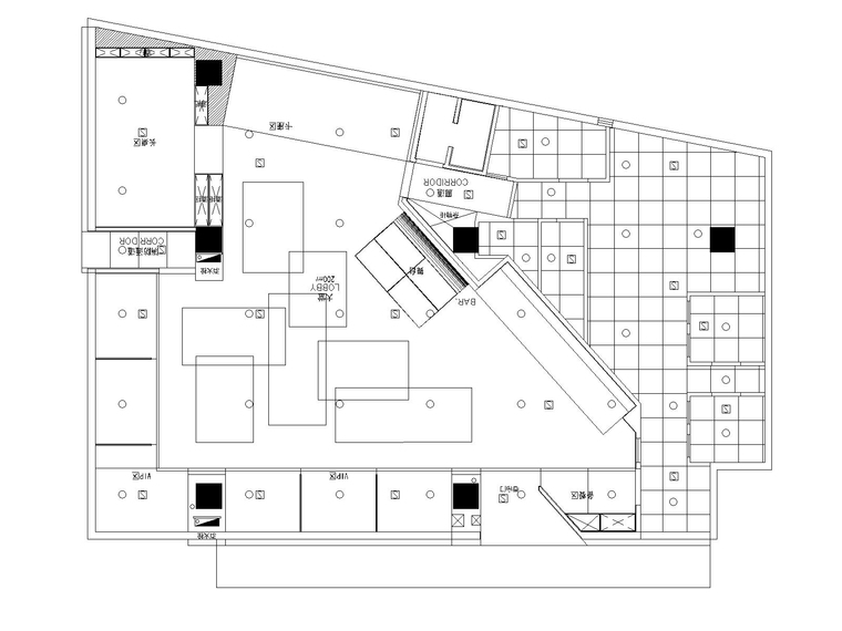 上海九麸音乐餐厅室内装修施工图+效果图-7消防平面系统图