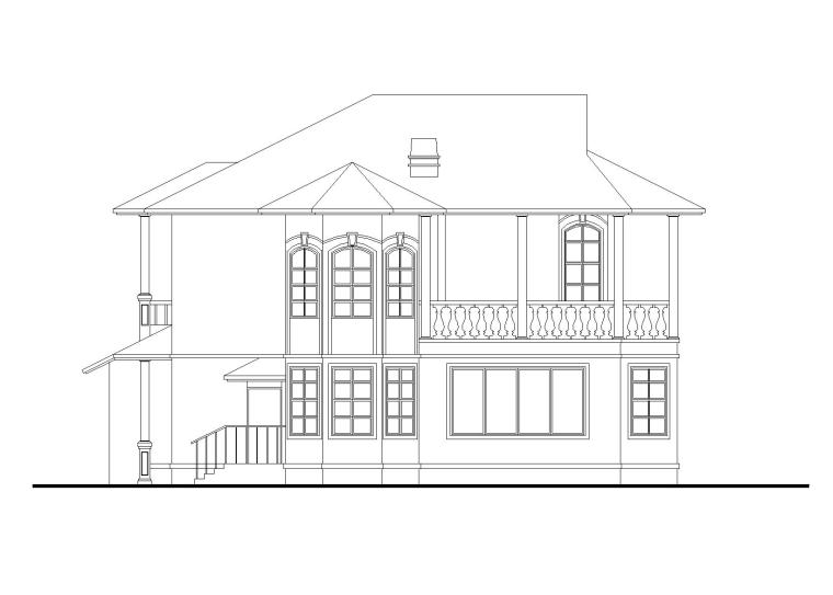 岭南风格门施工详图资料下载-现代风格独栋别墅建筑施工图（CAD）