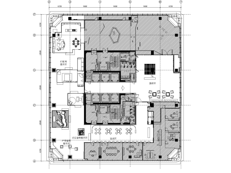 中式家具展厅施工图资料下载-深圳嘉里建设广场40F家具展厅装修施工图