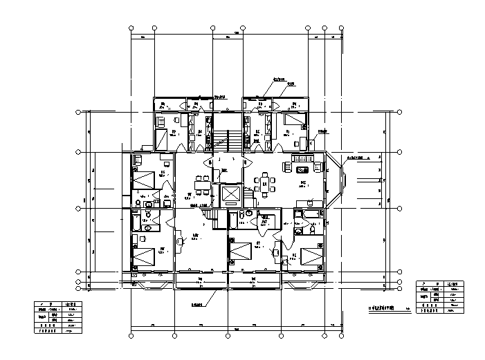 低层单元楼设计图资料下载-单元楼一梯两户楼层户型设计图