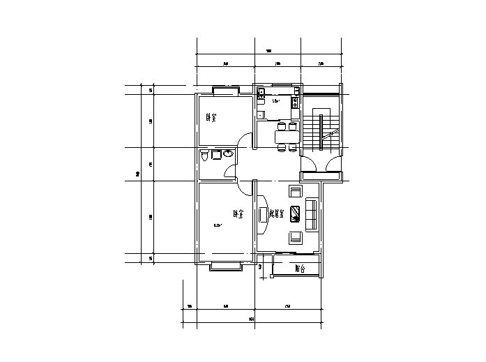 小区住宅经典套房户型设计图（CAD）-套房户型设计图3