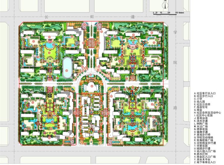 [北京]现代风格知名地产住宅建筑方案文本-总平面图