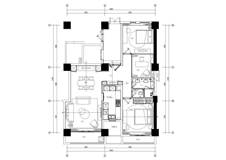 上海美发店装修资料下载-邱德光-上海东樱花苑C3户型装修CAD施工图