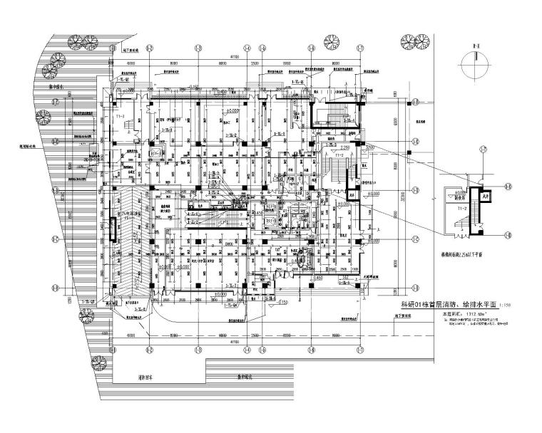 园林自动喷淋施工图资料下载-广州凌塘经济发展留用地科研楼给排水施工图