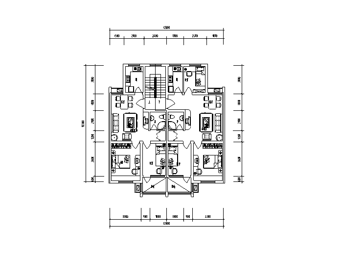 24层小区住宅cad资料下载-24种住宅平面户型设计图（CAD）