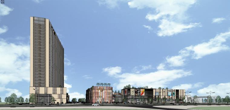 工业园综合体公寓CAD资料下载-[广东]玫瑰苑商业综合体+公寓建筑模型