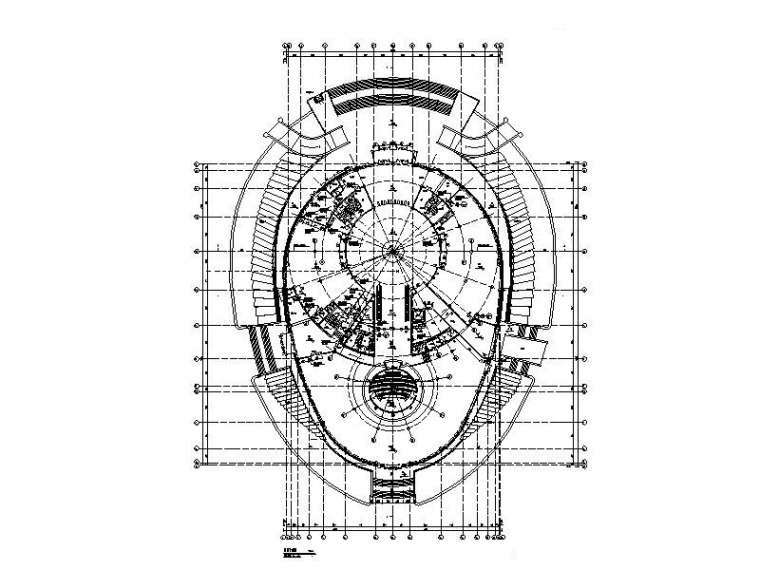 框架剪力墙结构科技馆建筑结构施工图-科技馆首层平面图