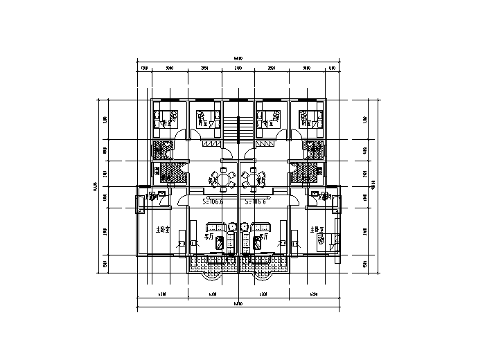 三角公园设计平面图资料下载-86套小区住宅一梯多户户型平面图（CAD）