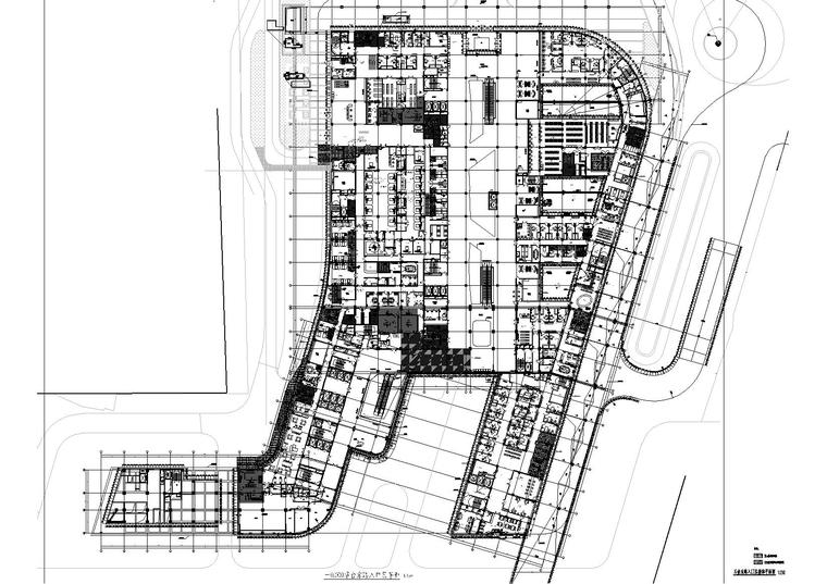 [贵州]贵州茅台医院项目设计工程施工图-茅台东路入口层平面