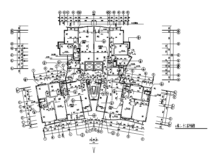  88套带电梯住宅户型平面图（CAD）-带电梯住宅户型平面图6