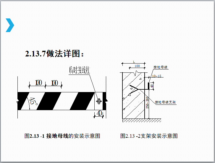 接地母线的安装示意图