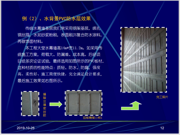 五星级酒店内装饰项目管理(安全文明施工)-水背景PVC防水层效果