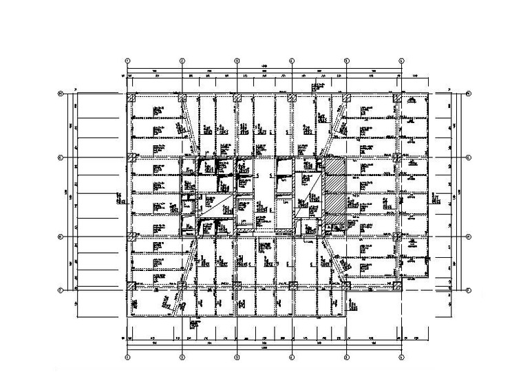 200m框筒结构酒店办公楼建筑结构施工图2018-塔楼-26层梁配筋图