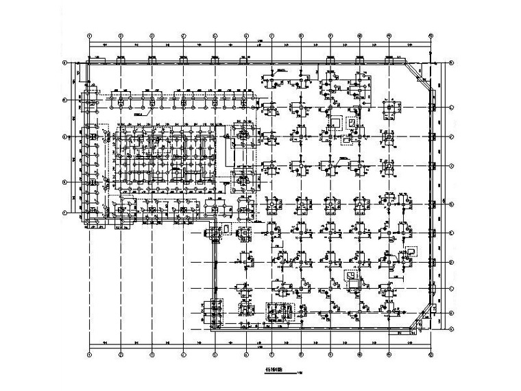 200m框筒结构酒店办公楼建筑结构施工图2018-桩位平面布置图2