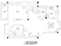 田园风格三居室样板房装修施工图+效果图