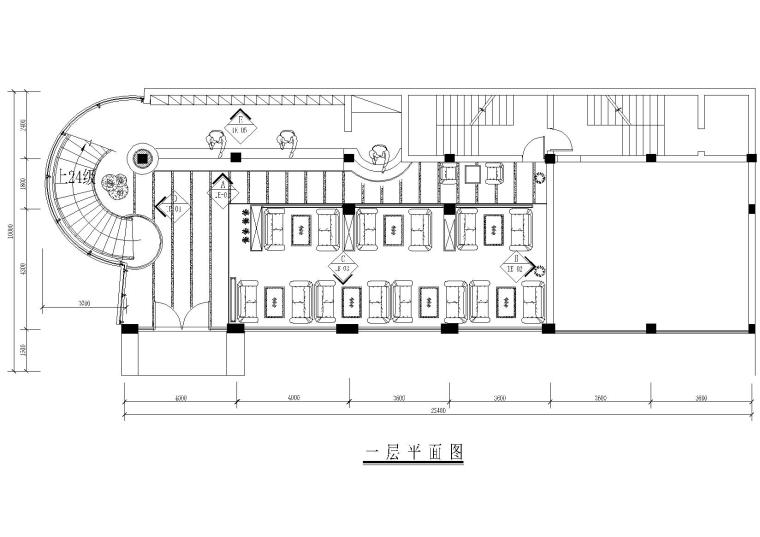 室内装修平面布置素材资料下载-东方威尼斯咖啡厅室内装修施工图