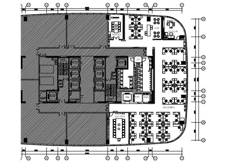 [深圳]-鸿荣源集团总部办公楼施工图+效果图-鸿荣源集团总部办公楼平面布置图