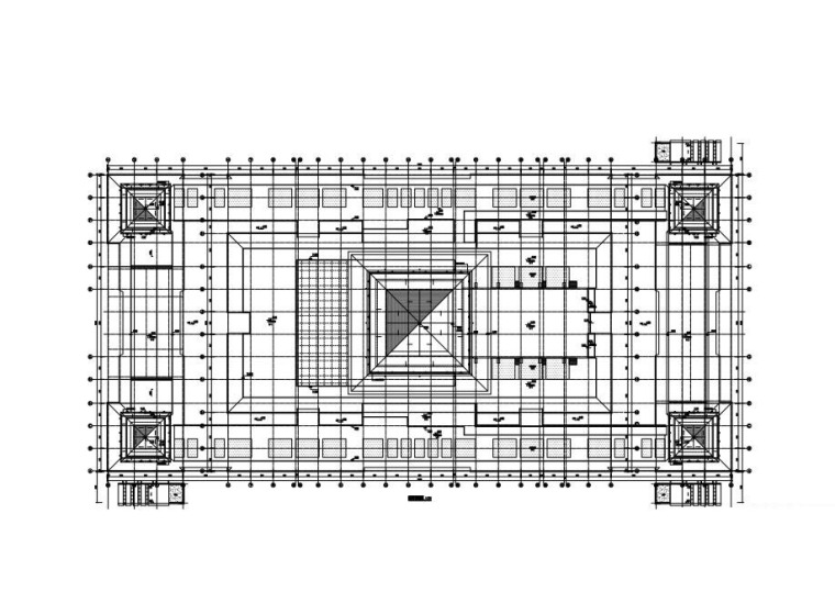 3层博物馆钢混框架+钢框架结构施工图(SRC )-屋顶平面图3