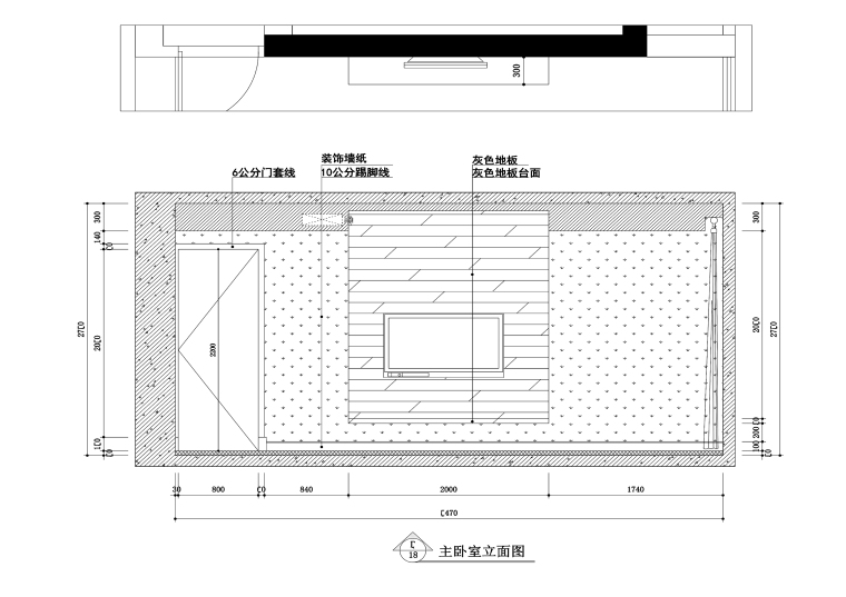 常熟市中南世纪城150平跃层公寓装修施工图+-主卧1