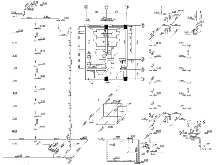 某检察院办公楼-施工图-水电-给水系统图