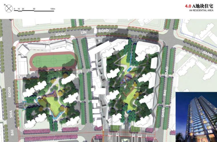 [江苏]中央商务区滨江住宅区景观设计方案-A地块住宅平面图