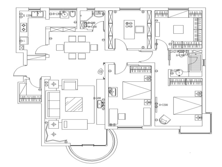 某公馆电气施工及装修图-插座配置图