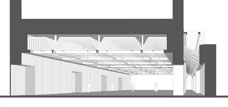 北京清华大学美术学院多功能厅改造剖面图