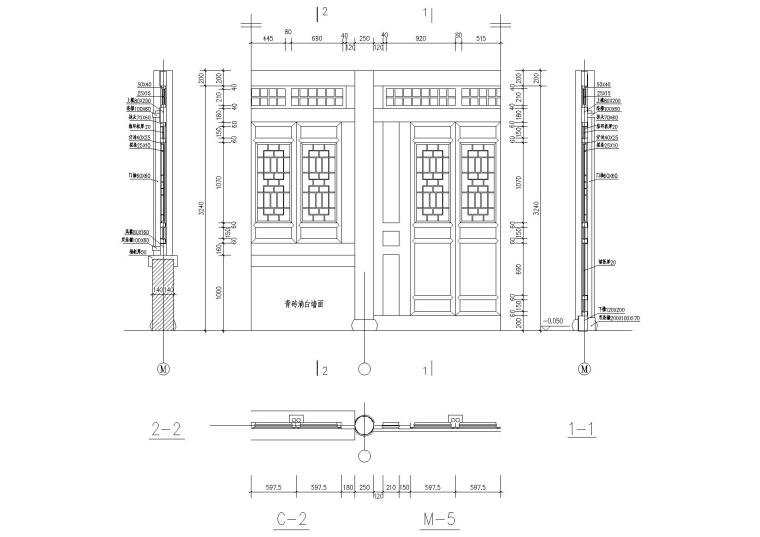 中式构件详图（牌坊，仿古宅，清式斗拱等）-古建门大样